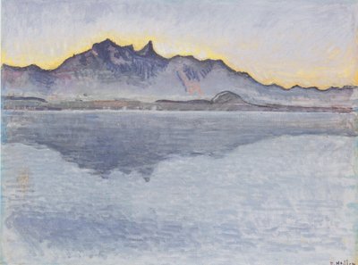 Lake Thun with Stockhorn Range in the Evening by Ferdinand Hodler